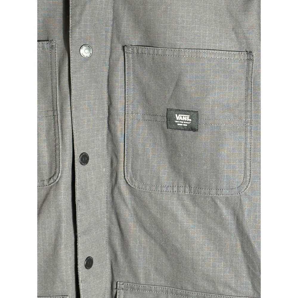 Vans Off The Wall Ripstop Field Jacket Mens Medium Grey Invisible Stowaway Hood - Picture 2 of 15